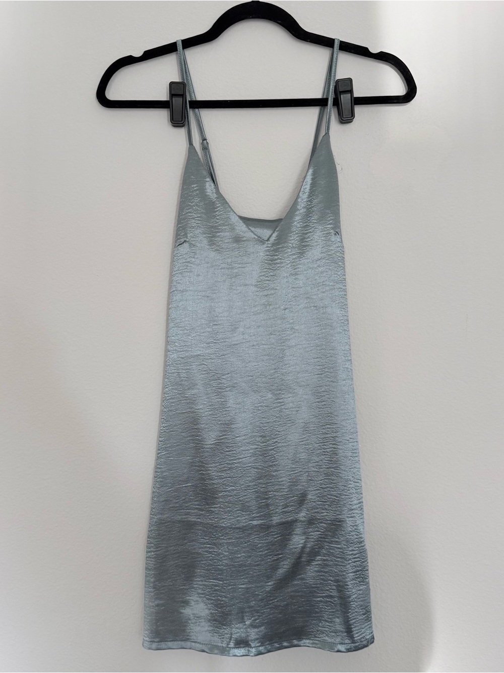 Missguided Silver Satin Mini Slip Dress